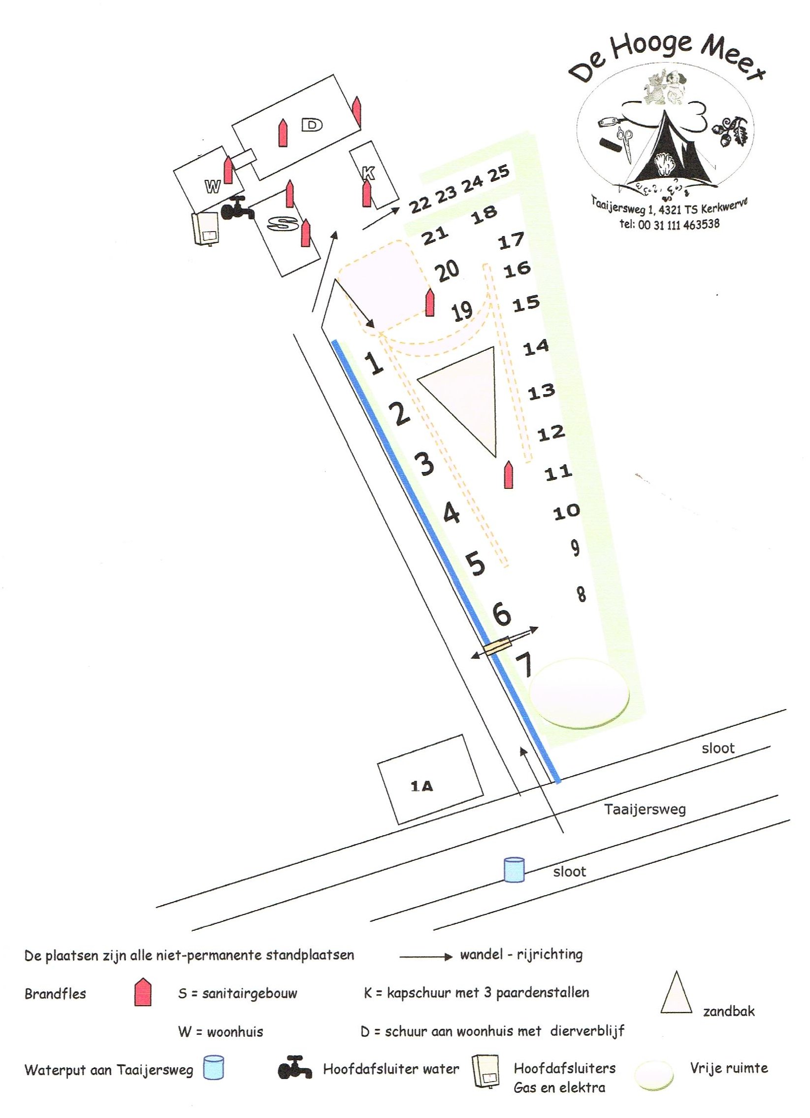 Plattegrond van de camping